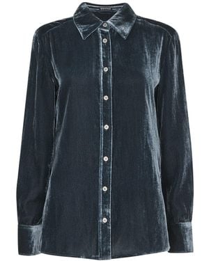 Whistles Women's Lara Velvet Shirt - Blue