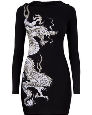 Ed Hardy Dragon Hoodie Dress - Black