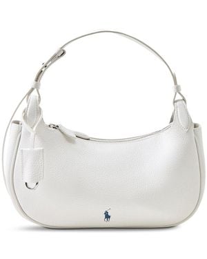 Polo Ralph Lauren Shiny Drum Pebble Logo Bag - White