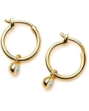 Missoma Tennis Charm Mini Hoop Earrings - Metallic