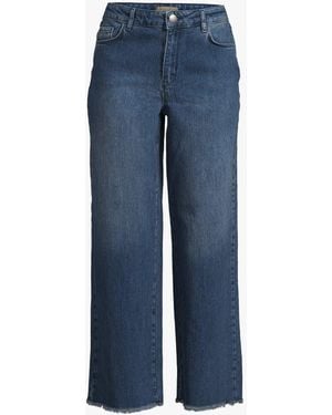 Soya Concept Women's Clea Wide Leg High Waisted Cropped Jeans - Blue