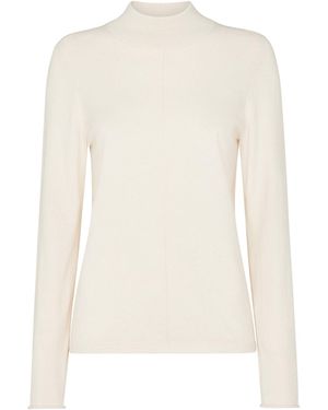 Whistles Mira Funnel Neck Knit - White