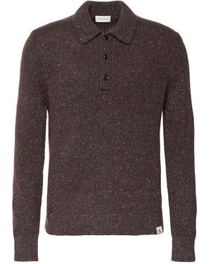 Calvin Klein Blend Polo Jumper - Brown