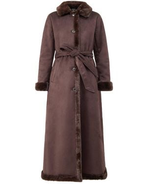 Ralph Lauren Shea Unlined Faux Fur Coat - Brown