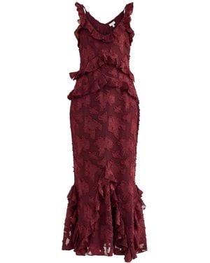 Pretty Lavish Helena Jacquard Maxi Dress - Red