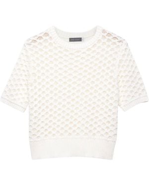 Mint Velvet Women's Cream Cotton Blend Knit Top - White