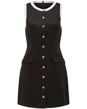 Forever New Montana Contrast Shift Mini Dress - Black