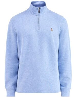 Polo Ralph Lauren Ribbed Quarter Zip Sweatshirt - Blue