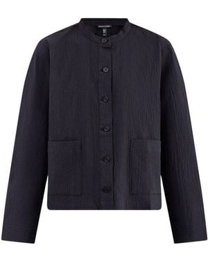Eileen Fisher Mandarin Collar Jacket - Blue