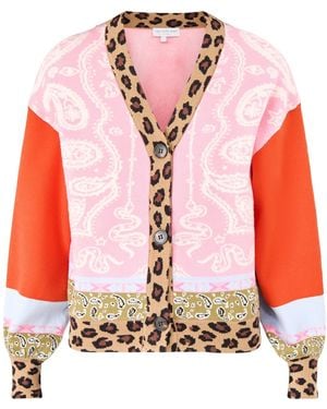 Never Fully Dressed Splice Bandana Cardigan - Red