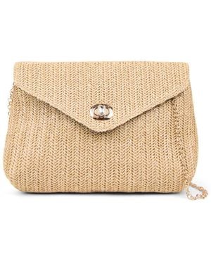 Anna Cecere Raffia Clutch Bag - Natural