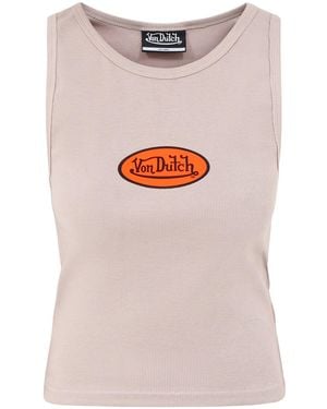 Von Dutch Rib Vest Top - Green