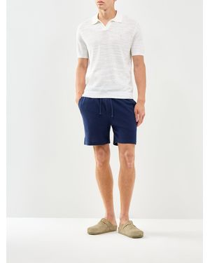 Polo Ralph Lauren Open Collar Linen Mix Polo - Blue