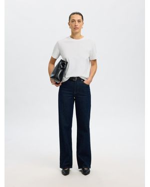 SELECTED Essential Short Sleeve Boxy T-Shirt - Blue