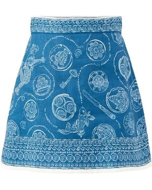 ALÉMAIS Lucky Mini Skirt - Blue
