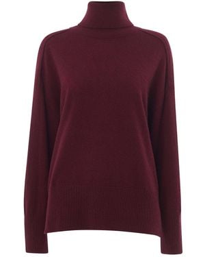 Whistles Seam Roll Neck Knit - Purple