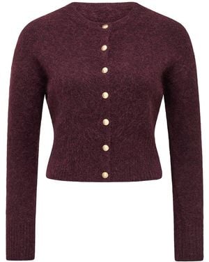 Forever New Tilly Crew Neck Cardigan - Purple