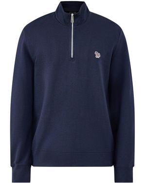 Paul Smith Zebra Quarter Zip Sweatshirt - Blue