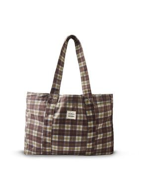 Damson Madder Cocoa Check Tote Bag - White