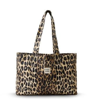 Damson Madder Leopard Print Canvas Tote Bag - White