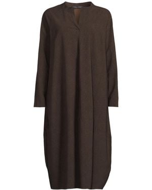 Oska Women's 411 Pure Printed Culpro Shirt Dress - Brown