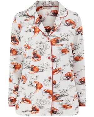 Cyberjammies Fox Print Jersey Pyjama Top - White