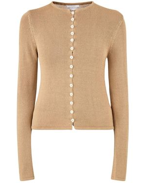 Pretty Lavish Kendall Rustic Button Down Knit Top - Natural