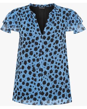 Whistles Brushed Dalmatian Blouse - Blue