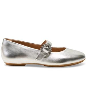 Fitflop Delicato Crystal-Buckle Mary Janes - White