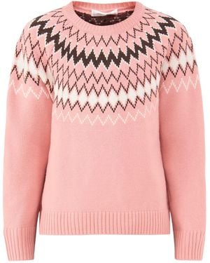 Chinti & Parker Wool & Cashmere Sugar Fair Isle Jumper - Pink