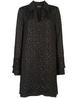Whistles Metallic Dobby Mini Dress - Black