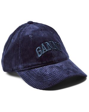 Ganni Corduroy Cap - Blue