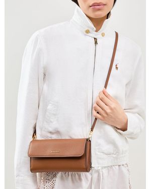 Michael Kors Jet Set Small Flap Crossbody Bag Tan - White
