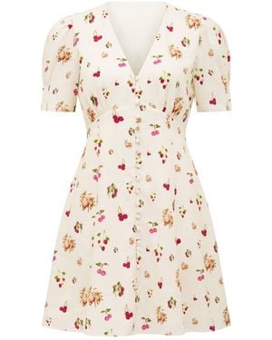 Forever New Berna Printed Mini Dress - White
