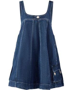 Damson Madder Immy Mini Dress Dark Wash - Blue