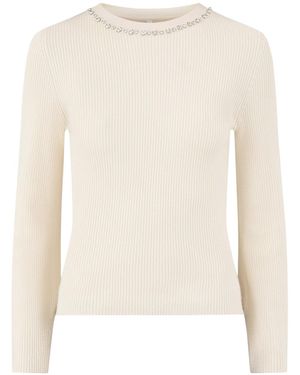 ONLY Natascha Bling Crew Neck Jumper Cream - White