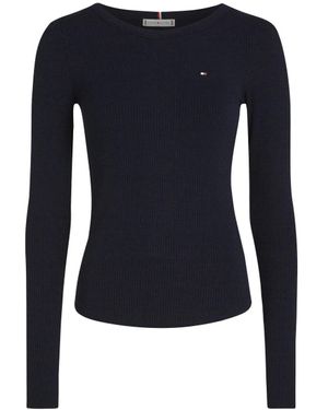 Tommy Hilfiger Boat Neck Slim Long Sleeve T-Shirt - Blue