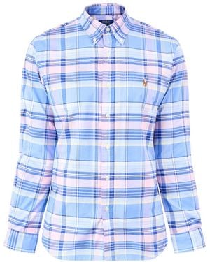 Polo Ralph Lauren Custom Fit Oxford Check Shirt Multi, Cotton - Blue