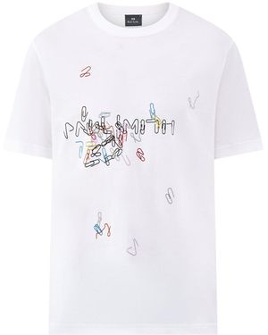 Paul Smith Paperclips Graphic T-Shirt - White