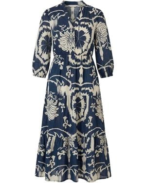 James Lakeland Ornamental Tiered Midi Dress - Blue