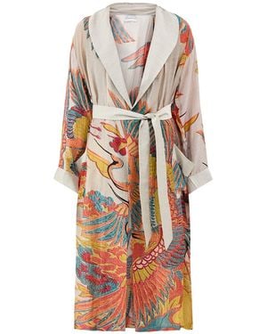 One Hundred Stars Crane Print Gown - White
