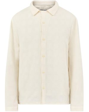 Wax London Dobby Check Long Sleeve Shirt - White
