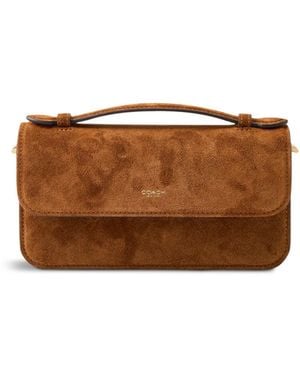 COACH Suede Elora Top Handle Crossbody Bag - Brown