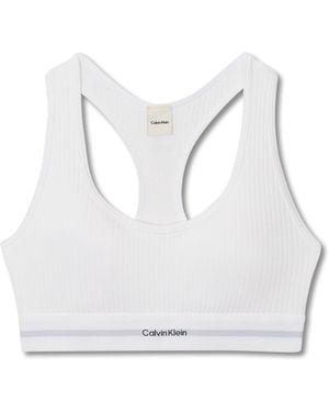 Calvin Klein Modal Rib Lightly Lined Bralette - White