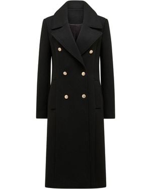 Forever New Mandy Double Breasted Military Coat - Black