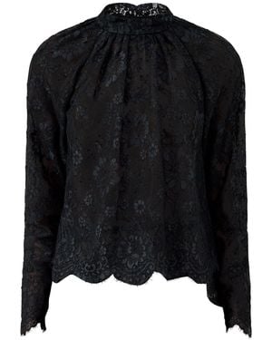 Self-Portrait Lace Blouse - Black