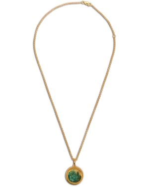 Rachel Jackson Medium Deco Sun Birthstone Amulet Necklace - Green