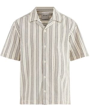 Only & Sons Seersucker Resort Shirt Cream - White