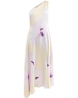 Pretty Lavish Ember One Shoulder Printed Midaxi Dress Cream - Pink