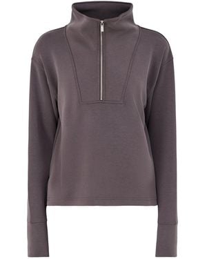 Sweaty Betty Sand Wash Half-Zip Cropped Sweatshirt - Purple